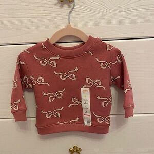 Kids Bow Patterned Sweatshirt - Pink